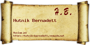 Hutnik Bernadett névjegykártya